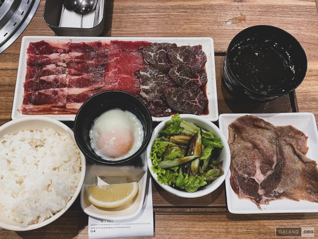 My dinner set at Yakiniku Like! outlet in SM Megamall.